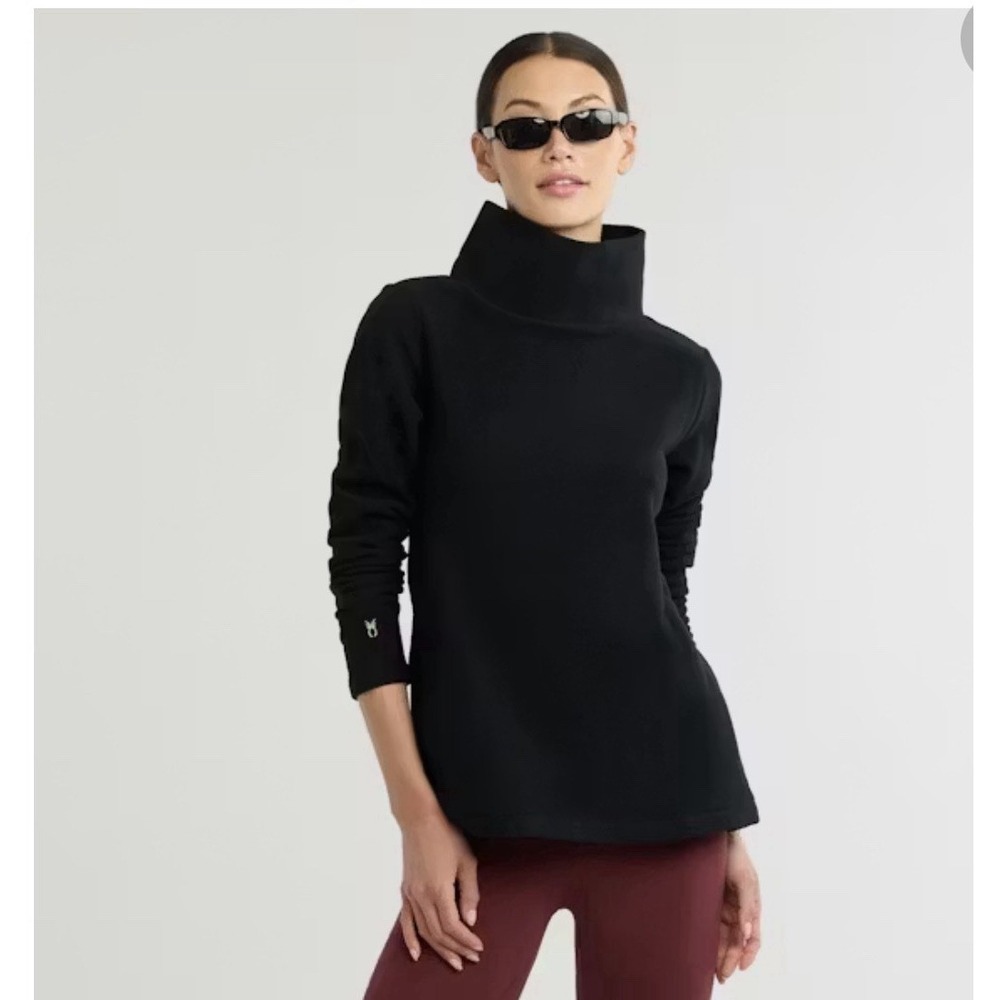 Dudley‎ Stephens Fleece Tunic Womens Size M Black Cobble Hill Vello Turtleneck T